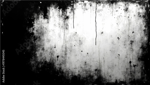 Vector Vintage Frame with Grunge Effect, monochrome image looks aged, evokes nostalgia and raw texture