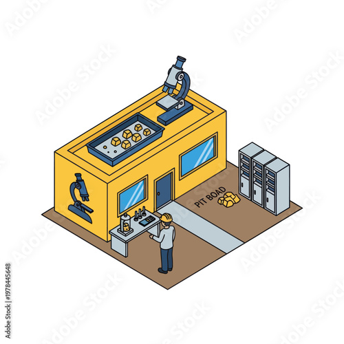 Industrial Laboratory Facility with Scientist Working.