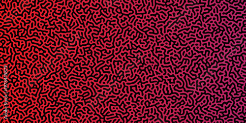 Abstract Reaction-diffusion Turing pattern natural texture red gradient color scheme. Linear design with biological algorithm psychedelic background. Reaction-diffusion or truing patter	