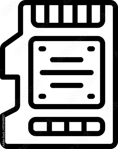 memory card line icon. Clean and minimalist vector icon for websites, mobile apps, presentations, and logos. Fully scalable and customizable for any project.