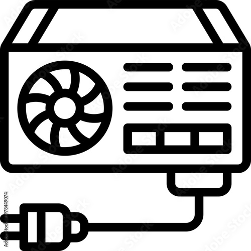 power supply line icon. Clean and minimalist vector icon for websites, mobile apps, presentations, and logos. Fully scalable and customizable for any project.