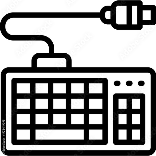 keyboard line icon. Clean and minimalist vector icon for websites, mobile apps, presentations, and logos. Fully scalable and customizable for any project.