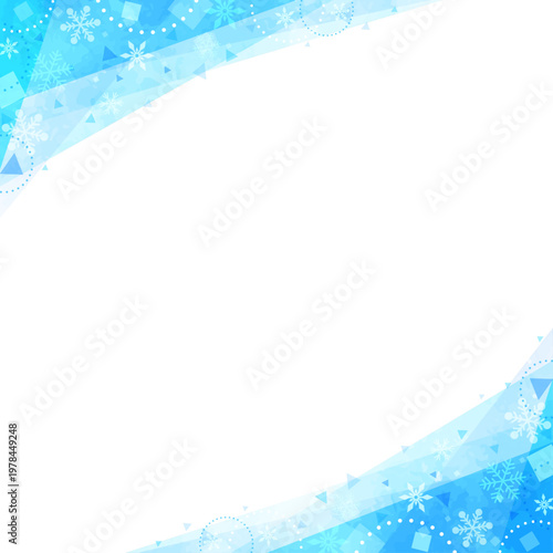 シンプルポップなひんやり氷イメージの透過フレーム1_正方形