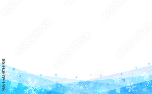 シンプルポップなひんやり氷イメージの透過フレーム2_横