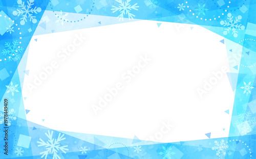 シンプルポップなひんやり氷イメージの透過フレーム4_横