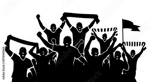 People Celebrating with Flags and Banners.