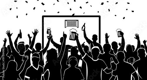 People Celebrating with Raised Hands.