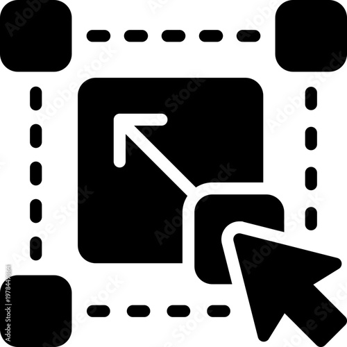 resize glyph icon. Strong and solid vector icon for websites, mobile interfaces, presentations, and visual branding. High quality and easy to edit.