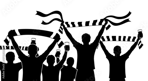 People Celebrating with Streamers and Drinks.