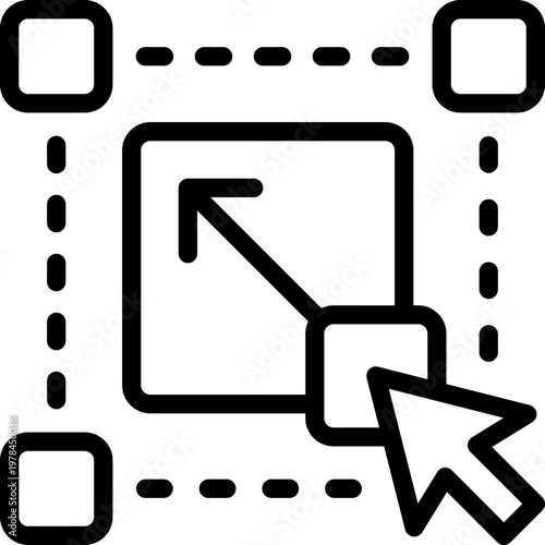 resize line icon. Clean and minimalist vector icon for websites, mobile apps, presentations, and logos. Fully scalable and customizable for any project.