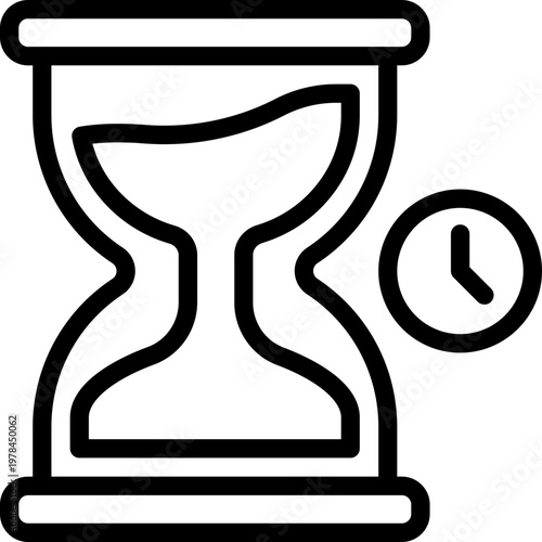 hourglass line icon. Clean and minimalist vector icon for websites, mobile apps, presentations, and logos. Fully scalable and customizable for any project.