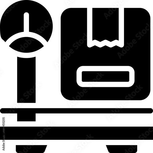 weigh scale glyph icon. Strong and solid vector icon for websites, mobile interfaces, presentations, and visual branding. High quality and easy to edit.