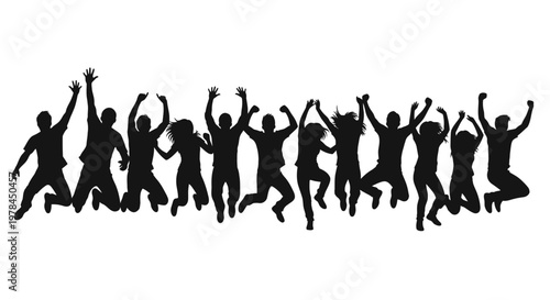 People jumping in the air together.