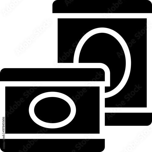 canned food glyph icon. Strong and solid vector icon for websites, mobile interfaces, presentations, and visual branding. High quality and easy to edit.