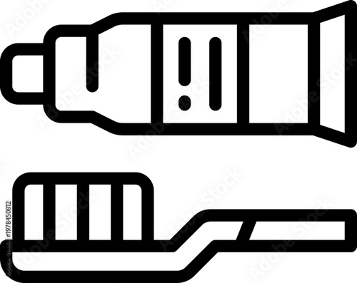 tooth brush line icon. Clean and minimalist vector icon for websites, mobile apps, presentations, and logos. Fully scalable and customizable for any project.