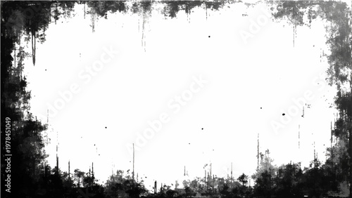 Εκτύπωση καμβά Abstract black border frame grunge style and textured background for design elements or message placement and artistic creative modern contemporary and dark vignette and blank space