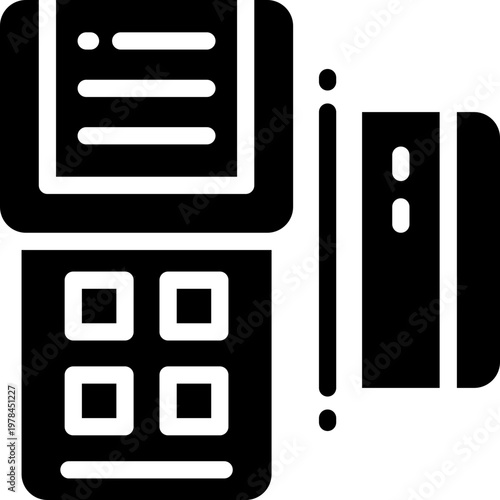 pos terminal glyph icon. Strong and solid vector icon for websites, mobile interfaces, presentations, and visual branding. High quality and easy to edit.