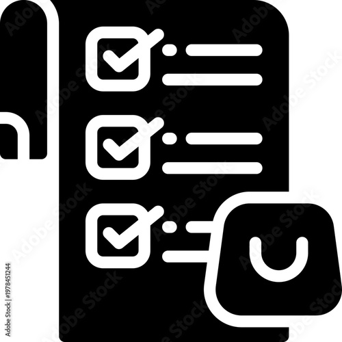 shopping bill glyph icon. Strong and solid vector icon for websites, mobile interfaces, presentations, and visual branding. High quality and easy to edit.