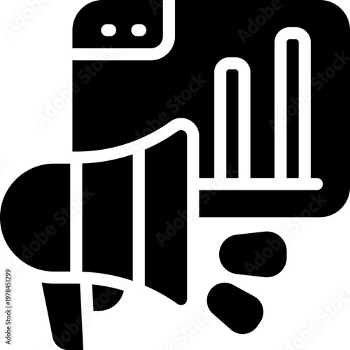 statistic glyph icon. Strong and solid vector icon for websites, mobile interfaces, presentations, and visual branding. High quality and easy to edit.