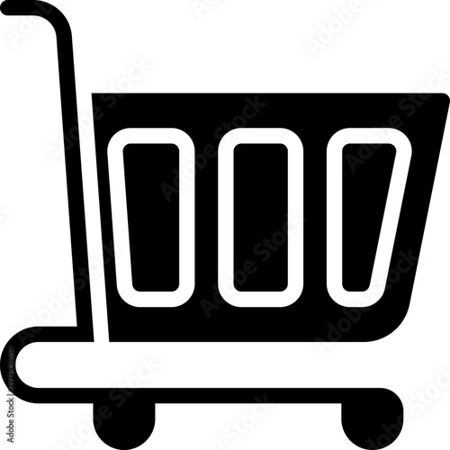 shopping cart glyph icon. Strong and solid vector icon for websites, mobile interfaces, presentations, and visual branding. High quality and easy to edit.