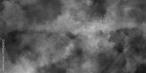 Abstract ash cloud and smoke texture in dark background. White Black fog effect transparent smoke isolated dark dramatic sky with black stormy clouds. Grunge creative and decorative fractal smoke art