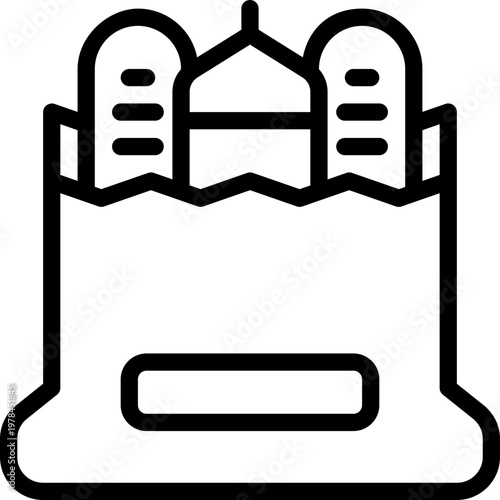 grocery line icon. Clean and minimalist vector icon for websites, mobile apps, presentations, and logos. Fully scalable and customizable for any project.