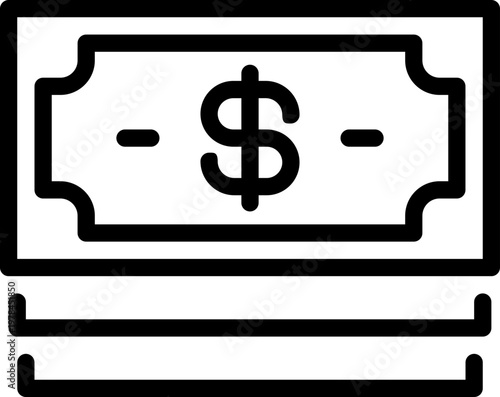 money line icon. Clean and minimalist vector icon for websites, mobile apps, presentations, and logos. Fully scalable and customizable for any project.