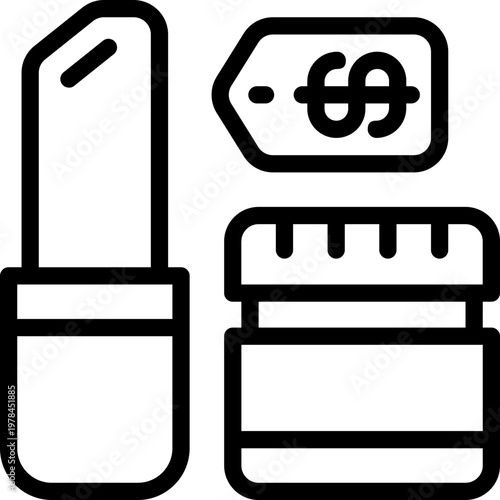 cosmetic line icon. Clean and minimalist vector icon for websites, mobile apps, presentations, and logos. Fully scalable and customizable for any project.