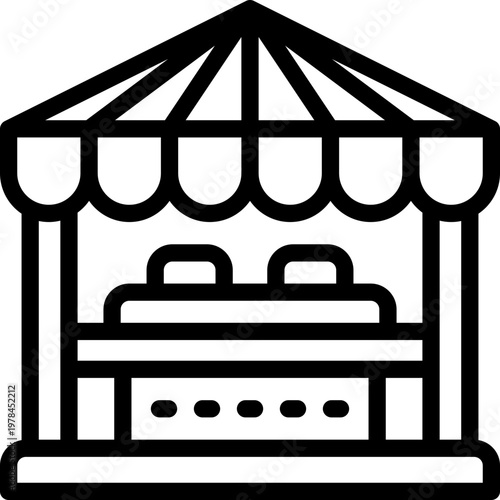 market tent line icon. Clean and minimalist vector icon for websites, mobile apps, presentations, and logos. Fully scalable and customizable for any project.