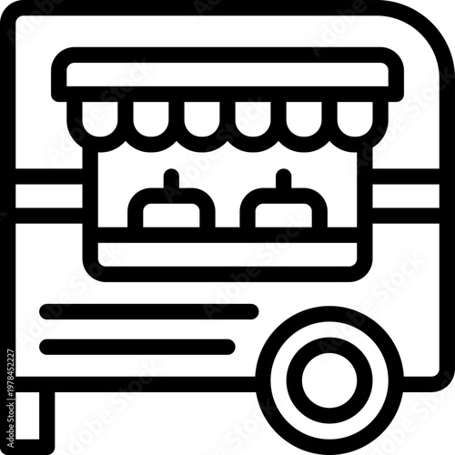 street food line icon. Clean and minimalist vector icon for websites, mobile apps, presentations, and logos. Fully scalable and customizable for any project.