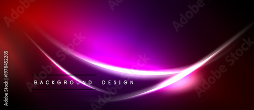 Abstract vibrant background. Smooth curves, gradients transition from red to purple. Modern design element for digital projects.