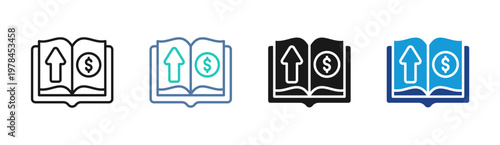 Investment Guide icon set multiple style collection