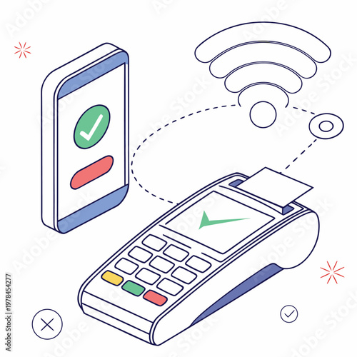 Contactless payment with smartphone and credit card machine mobile payment point of sale e commerce smartphone transaction wireless technology shopping purchase terminal e-commerce