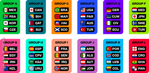 Football Tournament Groups Stylized football 2026