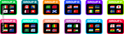 Football Groups Flags Stylized football 2026