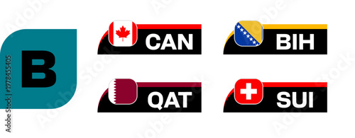 Football Group Flags Stylized