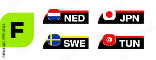 Group Team Flags Stylized