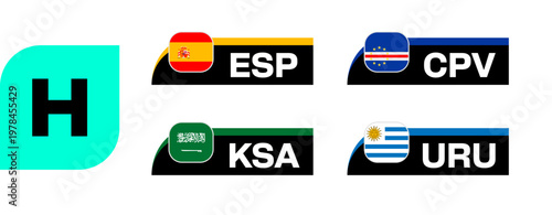 Football 2026 Team Flags Stylized