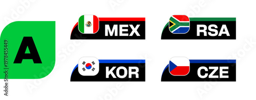 Football Group Flags Stylized