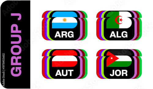 Football Group J Flags Stylized