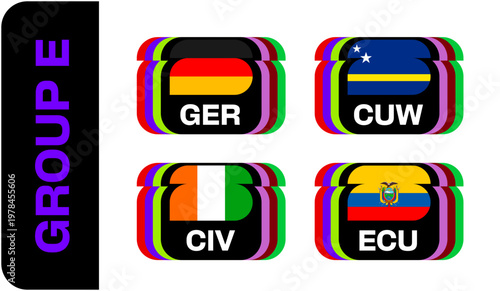 Football Group Flags Stylized