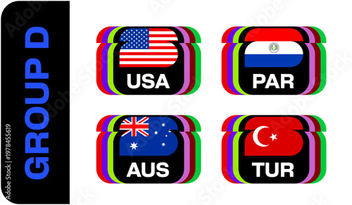 Football Group Flags Stylized