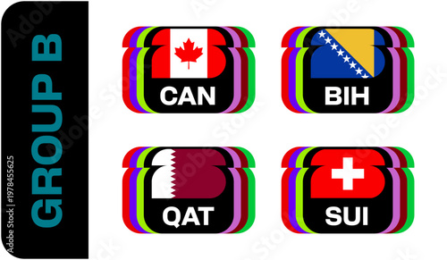 Group B Flags Stylized Set