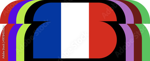 French Flag Stylized Abstract