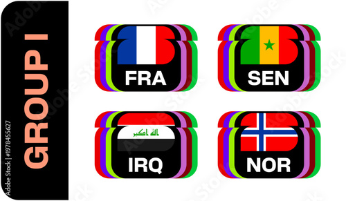 Stylized Football Group Flags