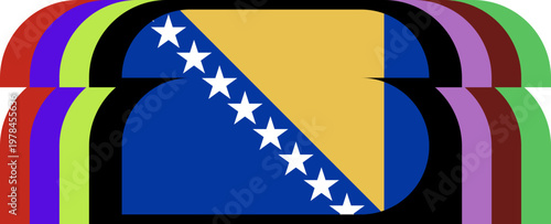 Bosnia Flag Football Stylized Element