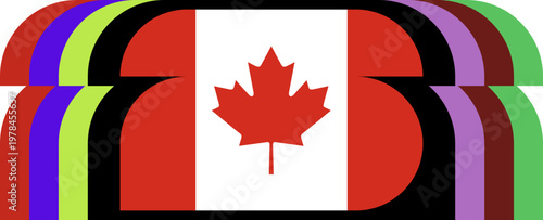 Canadian Flag Dynamic Stylized