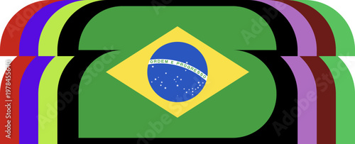 Brazil Flag Abstract Stylized