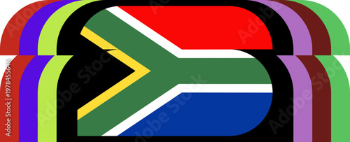 Stylized South Africa Flag Football