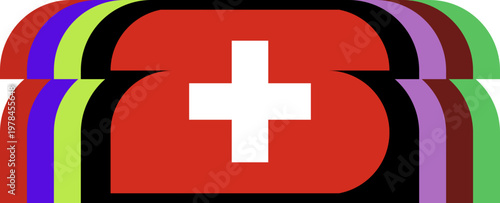 Switzerland Flag Stylized